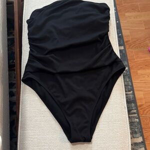 Elegant Black One-Piece Swimsuit with Tummy control